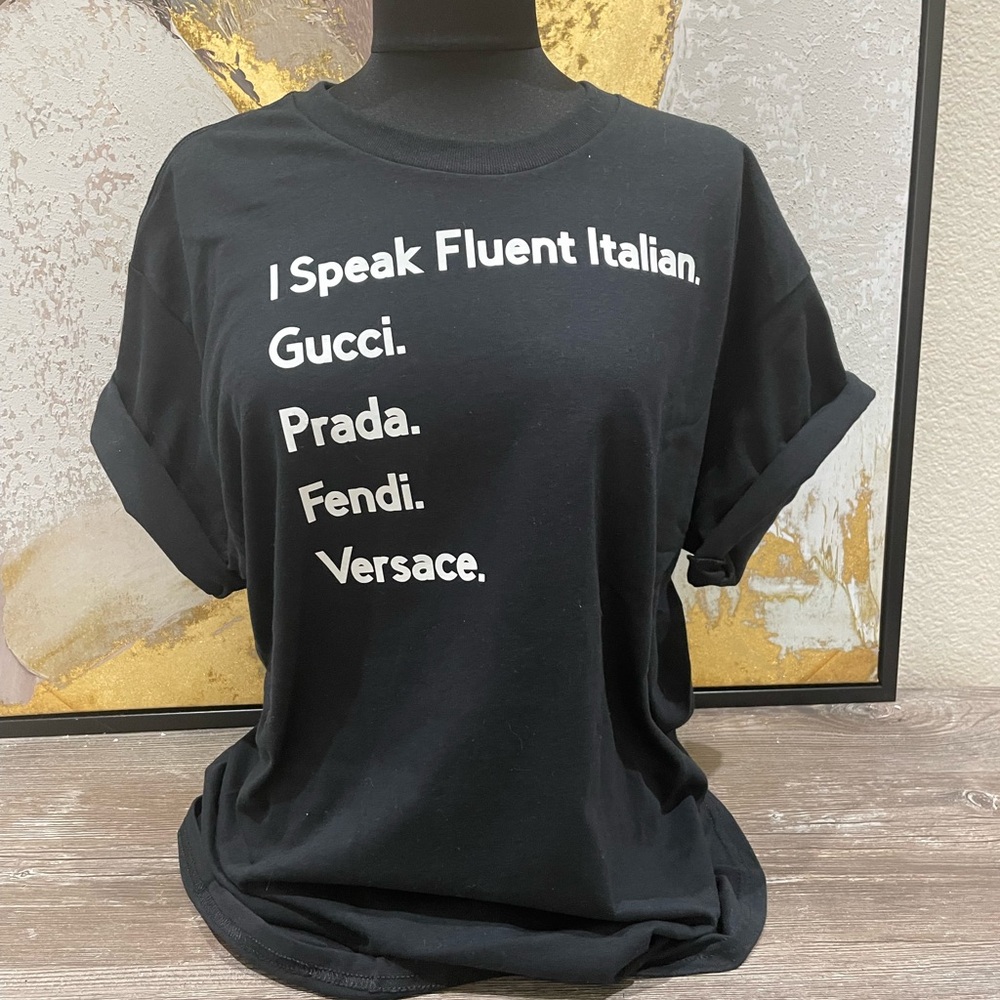 Women’s I Speak Fluent Italian Tee All Sizes Available - Picture 2 of 3